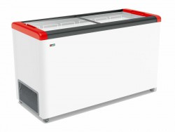 ЛАРЬ МОРОЗИЛЬНЫЙ GELLAR FG 500 С ПРЯМОЕ СТЕКЛО КРАСНЫЙ (ПРОПАН)